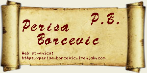 Periša Borčević vizit kartica